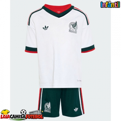 Camisa de Futebol México Equipamento Secundário Infantil Mundo 2026 Manga Curta (+ Calças curtas)